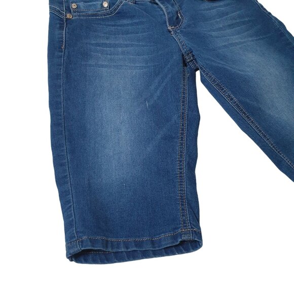 Gogo Star Bermuda Jeans Size 1 Dark Denim Casual 28" Waist - Picture 3 of 7